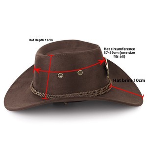 Cappello da Cowboy Occidentale con Stemma Esagonale in Metallo Ricamato, a Due Pannelli, per Uomo e Donna, con Tesa Larga, Protezione Solare, Impermeabile e Traspirante - Product Image 4