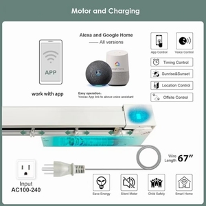 اليكسا جوجل المنزل الحديثة عالية الجودة الستائر العمودية بمحركات للمنزل أو المكتب - Product Image 5
