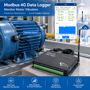 Enregistreur de données numérique à entrée analogique industrielle pour la surveillance des capteurs de vibrations, enregistreur de données mobile 4G Modbus - Product Image 1