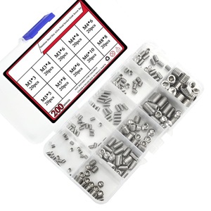 Vis à six pans creux en acier inoxydable M3 M4 M5 M6 M8 métriques, 200 pièces, DIN916, qualité A, filetage standard, équipement de communication - Product Image 1