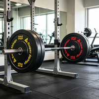 Disques de musculation en caoutchouc massif avec trou de 5 cm, compatibles avec la barre olympique, silencieux pour la musculation et le renforcement musculaire, disques de poids réglables