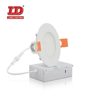 3 "अल्ट्रा पतली Recessed छत प्रकाश जंक्शन बॉक्स वायुरोधी Downlight के साथ रंग तापमान अस्थिर Dimmable स्लिम एलईडी पैनल