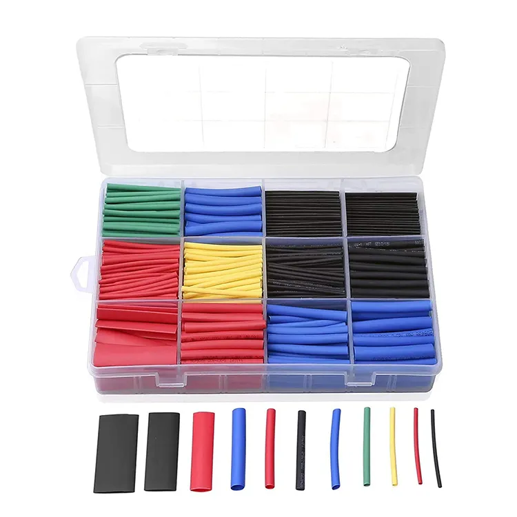 5 colors various sizes 280pcs 530pcs 750pcs Electrical Wire Cable Insulation 2:1 Heat Shrink Tube Tubing With Box