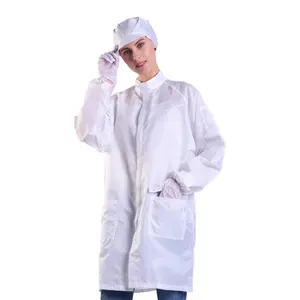 Blue Color Washable Antistat Uniform Cleanroom Clothing Dust Free ESD Ceanroom Coat