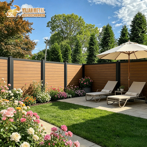 Clôture de jardin extérieure en composite WPC, aspect <span class=keywords><strong>bois</strong></span> naturel, durable, solution nécessitant peu d'entretien - Product Image 4
