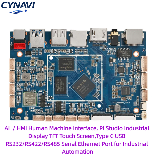 7 inch Embedded AI Industrial Motherboard / Single Board Computer (SBC) for Edge AI / Industrial Automation with RS232/RS485 LAN