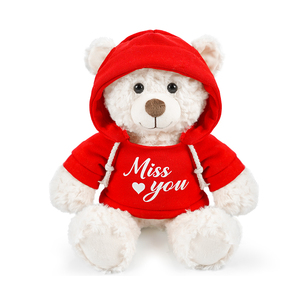 Mignon sweat à capuche ours en peluche, cadeau exclusif pour la Saint-Valentin. Je t'aime / Je t'aime bien plus que tout / Je t'envie de te sentir bien bientôt / S'il te plaît, pardonne-moi - Product Image 1