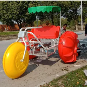 Water Park Sports Equipment Aquatic Tricycle 3 pontoon wheels water tricycle LLDPE material water trike for sale