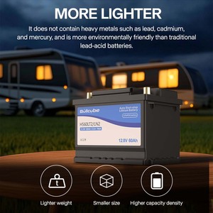 Batterie Bullcube 12,8 V 60 Ah à décharge profonde pour démarrage/arrêt de voiture 12 V pour bus GX-1260-SP Batterie Start-Stop 12 V Batterie LiFePO4 S - Product Image 2