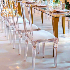 <span class=keywords><strong>Sedie</strong></span> da Matrimonio in Acrilico Trasparente Colorato dal <span class=keywords><strong>Design</strong></span> Moderno con Cuscino, Resistenti per Banchetti, Ville, Soggiorni ed Eventi - Product Image 1
