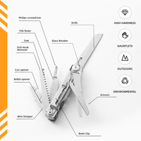 Couteau multifonctionnel pliable de poche en acier inoxydable 7 en 1, outils de camping multifonctions avec ciseaux