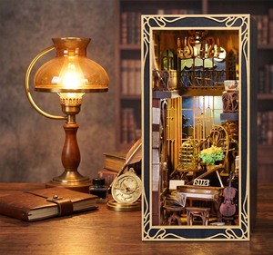 Minicity Diy Book Nook Kit 3D Puzzle in legno Nook Kit casa in miniatura Kit artigianale-pianista con usignolo - Product Image 1