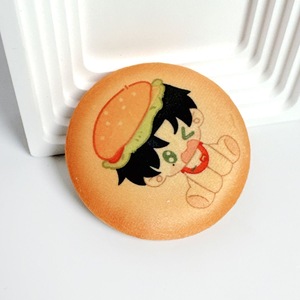 MOQ Rendah Pin Logam Bulat Bentuk Kartun Anime Lucu 58mm 44mm, Badge Logam Custom dengan Peniti Pengaman - Product Image 1