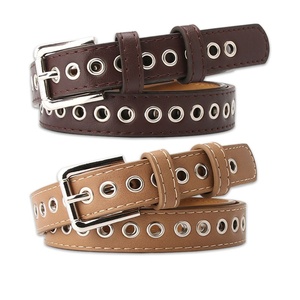 Cinturón de mujer de estilo coreano, novedad, fantástico, con ojales completos, venta al por mayor, cinturón de moda con decoración hueca y hebilla de aleación - Product Image 1
