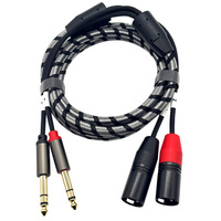 Cable de Micrófono XLR Macho a TRS de 1/4 Pulgada, Cable de Audio Divisor en Y de Doble Canal 2 XLR Macho a 2 X 1/4 Pulgadas (6.35mm) TRS