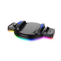 Support de chargement double sans fil avec lumière RVB en forme de canard pour manette de jeu PS5 et base circulaire pour console de jeu