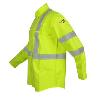 Chemise de sécurité ignifuge et résistante aux arcs électriques, jaune, mélange acrylique, pour mineurs, ouvriers de l'énergie, industrie pétrolière, vêtements de travail de protection - Product Image 1