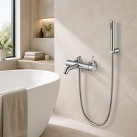 Ensemble Mitigeur de Douche et Baignoire pour Hôtel, 100% Sans Plomb, en Acier Inoxydable 316, Robinet Mélangeur de Bain avec Douchette à Main pour Projet de Rénovation