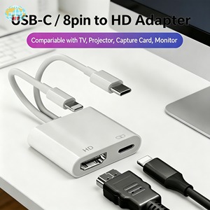 Adaptateur pour téléphone IOS vers HD, câble de synchronisation d'écran 1080P, pour <span class=keywords><strong>iPad</strong></span> vers TV/projecteur/moniteur, convertisseur vidéo, connecteur de synchronisation d'écran - Product Image 5