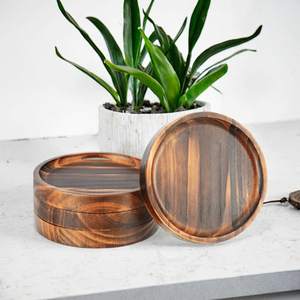 Posavasos Redondos de Bambú, Nogal y Haya, Estilo Rústico, Grabados, Ecológicos, Estilo Campestre, para Grabado Láser, Venta al Por Mayor con Envío Gratuito - Product Image 3