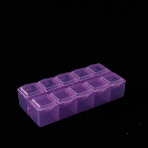 Small Double Row 10 Compartment Storage Box With Individual Lids For Nail Art Rhinestone Decals Jewelry Organizers - Product Image 1