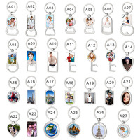Porte-clés vierge en alliage de zinc pour sublimation, transfert thermique DIY, multi-formes pour impression de logo personnalisé, cadeaux d'affaires