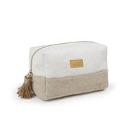 Trousse à cosmétiques de luxe en bambou et jute Pochette à maquillage biodégradable réutilisable et durable naturelle