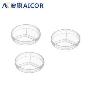 Prato da cultura plástica descartável do tecido, 9cm prato petri dish dois/três compartimentos esterilizados da cultura da célula prato - Product Image 2