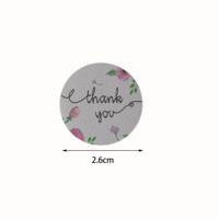 Adhesivo personalizado Gracias Adhesivo floral Adhesivo circular Logotipo Etiquetas de embalaje