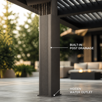 Pergola bioclimatique en aluminium thermolaqué, toit à lames motorisées, imperméable, pour terrasse extérieure, vente en gros d'usine