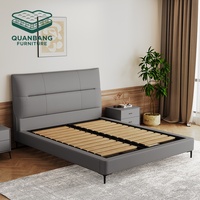 Meubles de chambre à coucher modernes sur mesure, base de lit pleine grandeur avec tête de lit, lit en cuir capitonné king size, lits queen size haut de gamme