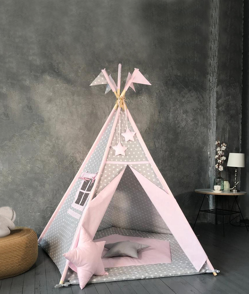5 pole-pink grey-each size 110cm,high 165cm