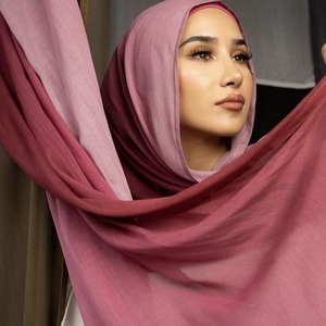 Hot Bán Mô Hình Mới Dài Bông Rộng Cạnh Khăn Choàng Khăn Choàng Màu Gradient Hijabs Hồi Giáo Phụ Nữ <span class=keywords><strong>90</strong></span>*185Cm Đồng Bằng Phương thức Đầu - Product Image 1