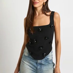 Top Corset Personalizado de Alta Calidad, Transpirable, Antibolitas, con Adornos Florales para Mujer - Product Image 3