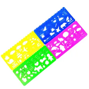 4 pz/lotto Multicolore Disegno Redazione Puzzle Di Cancelleria di Plastica Trasparente Righello di Apprendimento Per Bambini di Pittura Di Puzzle Strumento