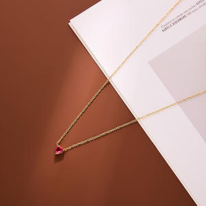 قلادة ذهبية عيار 14 قيراط مع حجر الميلاد من 12 لونًا، مصنوعة من الفولاذ المقاوم للصدأ غير القابل للتآكل - Product Image 2