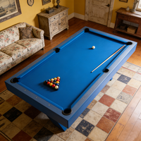 Mesa de Billar JuLai JL-27 de Alta Calidad con Superficie de Madera Maciza y Bolsillos de Cuero Auténtico, Tamaños de 7 pies/8 pies/9 pies, Garantía de 3 Años