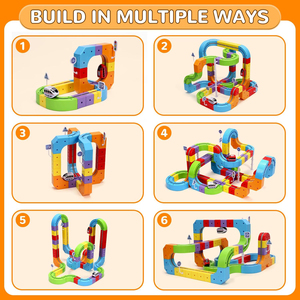 รถไฟ 3 มิติ <span class=keywords><strong>Infinity</strong></span> Racer รุ่นใหม่ 121 ชิ้น พร้อมรถ 2 คัน ชุดรถไฟไฟฟ้า 3 มิติ STEM สำหรับเด็ก ประกอบรางได้เอง - Product Image 5