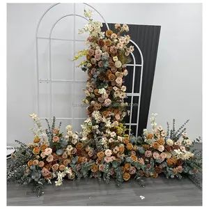 Veranstaltungs-Requisiten künstlicher Blumenläufer staubig blau orange grün herbst Hochzeit Blumen-Dekoration für Hochzeit