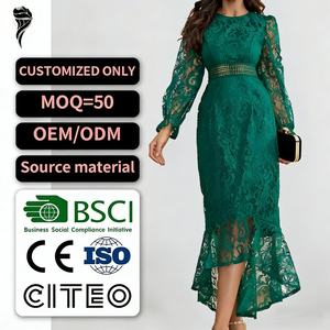 ผู้ผลิตเสื้อผ้าตามสั่ง ชุดเดรสสีขาวฤดูร้อน แขนยาว ผู้หญิง ดีไซน์หรูหรา แต่งลูกไม้ฉลุลาย ชุดลำลองมิกซี่เดรส - Product Image 1