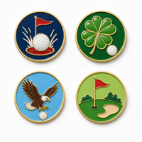Marqueur de balle de golf personnalisé en émail souple plaqué or, cadeau pour golfeur, idéal pour le camping, le cyclisme et la pêche, vente en gros
