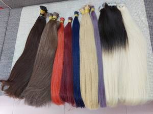 Factory Direct Double Drawn 100% Remy Virgin Chinese Hair I-Tip Keratin <b>Nail</b> <b>U</b> Tip Flat Tip Dyed Machine Double Weft Hair - Product Image 2
