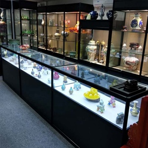 <span class=keywords><strong>Vitrine</strong></span> à bijoux en aluminium <span class=keywords><strong>noir</strong></span>, armoire de présentation verrouillable en <span class=keywords><strong>bois</strong></span>, profilé en aluminium pour table - Product Image 1