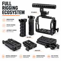 Cage de caméra en aluminium usinée sur mesure par CNC pour la production vidéo professionnelle de caméras sans miroir et reflex numériques