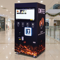 Distributeur automatique de café commercial entièrement automatique, écran tactile, corps en acier inoxydable, capacité de 100 pièces, surveillance à distance pour