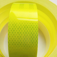 Bande réfléchissante prismatique réfléchissant avertissement jaune fluorescent réflecteur de sécurité autocollant rouleau bande réfléchissante pour camion