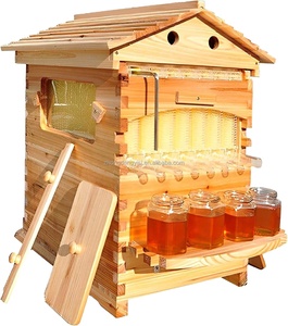Juego Completo de 7 Piezas de Colmena de Abejas Automática con Flujo Continuo, Caja de Colmena de Abejas, Marco de Colmena de Abejas, Madera de Abeto Chino - Product Image 1