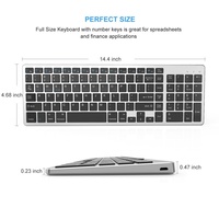 Nouveau clavier sans fil rechargeable ABS ultra-mince pour ordinateur portable avec capteur optique 3.0, 102 touches pleine taille pour le gaming