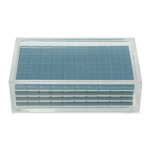 Caja de Mahjong de acrílico, estuche de almacenamiento portátil transparente para juegos de Mahjong americano con cierre magnético, logotipo personalizable - Product Image 5