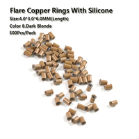 Commercio all'ingrosso Chiarore di Rame Silicone Micro Link 4.0*3.0*6.0 MILLIMETRI Terrore Clip Treccia Polsini Perline Capelli Per Trecce estensioni dei capelli Accessor